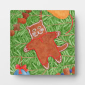 GINGERBREAD KITTY 5,5"x5,5" Plaque + Easel Fotoplatte (Vorderseite)