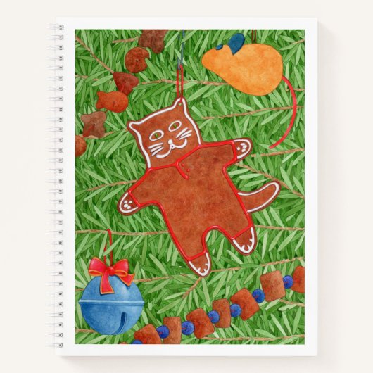 GINGERBREAD KITTY 8.5x11 Spiral-Notebook Notizblock (Vorderseite)