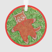 GINGERBREAD KITTY Acrylic Circle Ornament (Rückseite)