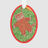GINGERBREAD KITTY Acrylic Oval Ornament (Rückseite)