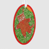 GINGERBREAD KITTY Acrylic Oval Ornament (Vorderseite)