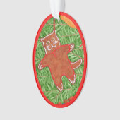 GINGERBREAD KITTY Acrylic Oval Ornament (Vorderseite)