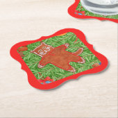 GINGERBREAD KITTY Bracket Paper Untersetzer / Red (angewinkelt)