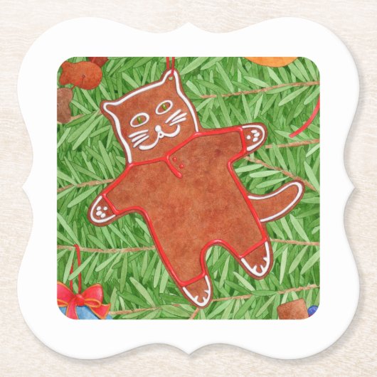 GINGERBREAD KITTY Bracket Paper Untersetzer / Whit (Vorderseite)