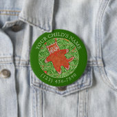 GINGERBREAD KITTY Child ID Button - Grün (Beispiel)