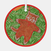 GINGERBREAD KITTY Glas Circle Ornament Ornament Aus Glas (Rückseite)