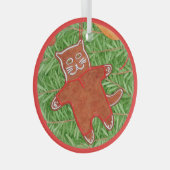 GINGERBREAD KITTY Glas Circle Ornament Ornament Aus Glas (Vorderseite Rechts)