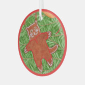 GINGERBREAD KITTY Glas Circle Ornament Ornament Aus Glas (Vorderseite links)