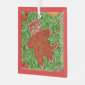 GINGERBREAD KITTY Glas Square Ornament Aus Glas (Vorderseite links)