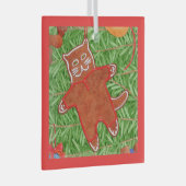 GINGERBREAD KITTY Glas Square Ornament Aus Glas (Vorderseite Rechts)