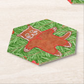 GINGERBREAD KITTY Hexagon Paper Untersetzer (angewinkelt)