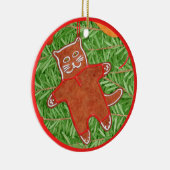 GINGERBREAD KITTY Keramik Circle Ornament (Rechts)