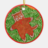 GINGERBREAD KITTY Keramik Circle Ornament (Vorne)
