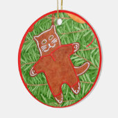 GINGERBREAD KITTY Keramik Circle Ornament (Links)