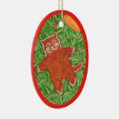 GINGERBREAD KITTY Keramik Oval Jazz Ornament (Rechts)