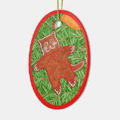 GINGERBREAD KITTY Keramik Oval Jazz Ornament (Links)