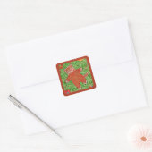GINGERBREAD KITTY Kleiner Quadrat Sticker Lebkuche (Umschlag)