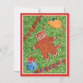 GINGERBREAD KITTY Meowy Christmas 4.25x5.5 Card II Mitteilungskarte (Vorderseite)