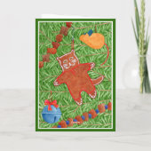 GINGERBREAD KITTY "Meowy Christmas" Card / Green Dankeskarte (Rückseite)