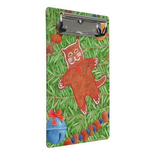 GINGERBREAD KITTY Mini-Zwischenablage Mini Klemmbrett (Schrägansicht)