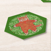 GINGERBREAD KITTY Pointy Hexagon Untersetzer / Gre (angewinkelt)