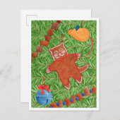 GINGERBREAD KITTY Postcard Feiertagspostkarte (Vorne/Hinten)