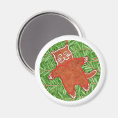 GINGERBREAD KITTY Round Magnet / weiß (Vorderseite/Rückseite)
