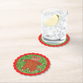 GINGERBREAD KITTY Scallout Runde Untersetzer / Rot (Vor Ort)