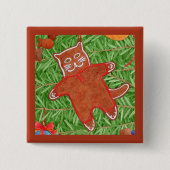 GINGERBREAD KITTY Square Button Button / Gingerbro (Vorderseite)