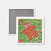 GINGERBREAD KITTY Square Magazine / White Magnet (Vorderseite/Rückseite)
