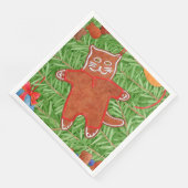 GINGERBREAD KITTY Standard Dinner Paper Napkins Serviette (Ecke)