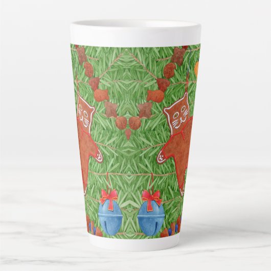 GINGERBREAD KITTY Tall Latte Tasse (Vorderseite)