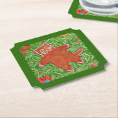 GINGERBREAD KITTY Ticket Paper Untersetzer / Green (angewinkelt)