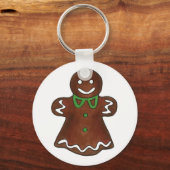Gingerbread Lady Woman Weihnachtskeks Schlüsselanhänger (Vorderseite)