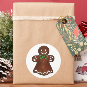 Gingerbread Lady Woman Weihnachtskekse Runder Aufkleber