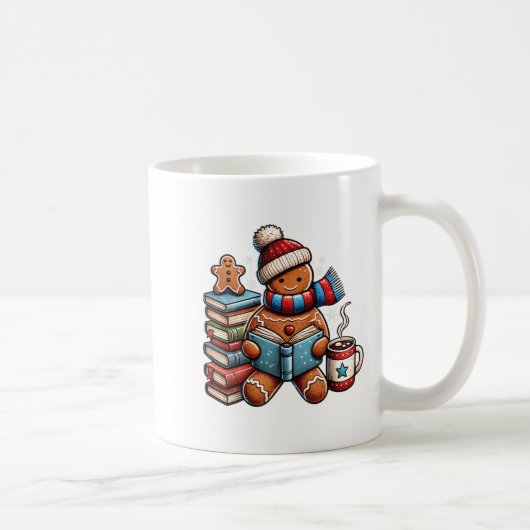 Gingerbread Lesebuch Liebhaber Weihnachtslied Kaffeetasse (Rechts)