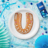 Gingerbread Letter U Monogram Holiday Cookie Pappteller (Party)