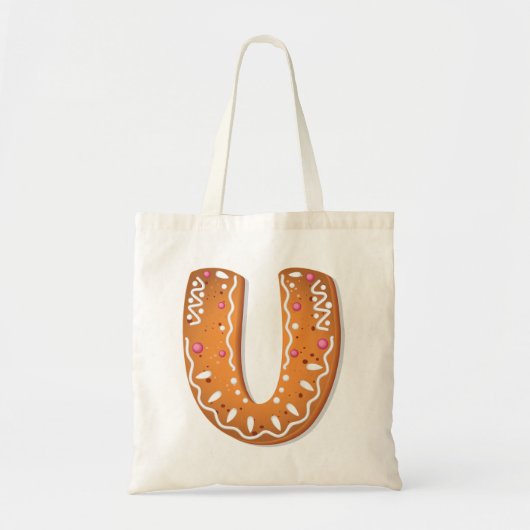 Gingerbread Letter U Monogram Holiday Cookie Tragetasche (Vorne)