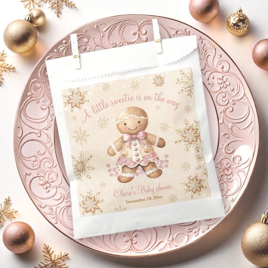 Gingerbread Little Sweetie Christmas Baby Shower Geschenktütchen