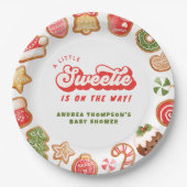 Gingerbread Little Sweetie Christmas Baby Shower Pappteller (Vorderseite)