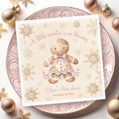 Gingerbread Little Sweetie Christmas Baby Shower Serviette