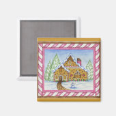 Gingerbread Lodge House Magnet (Vorderseite/Rückseite)