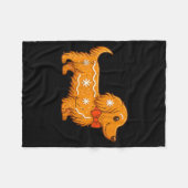 Gingerbread Long Hair Dachshund Christmas Pajama T Fleecedecke (Vorderseite (Horizontal))