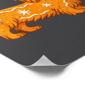 Gingerbread Long Hair Dachshund Christmas Pajama T Poster (Ecke)