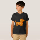 Gingerbread Long Hair Dachshund Christmas Pajama T T-Shirt (Vorne ganz)