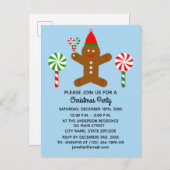 Gingerbread Man #1 Einladung Postkarte (Vorne/Hinten)