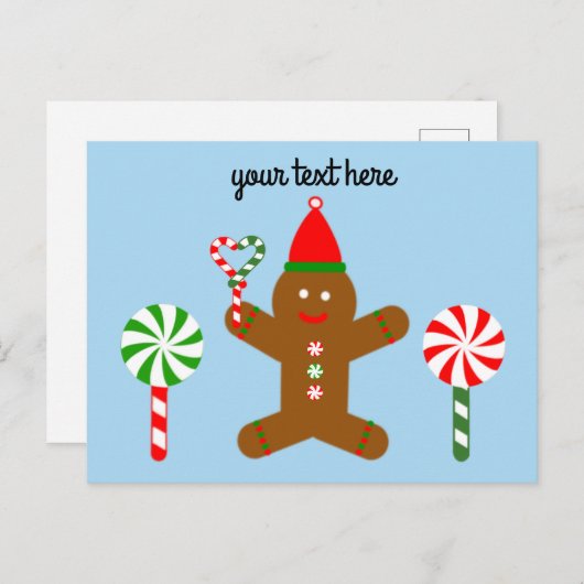 Gingerbread Man #1 Postkarte (Vorne/Hinten)