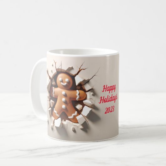 Gingerbread Man 3D Breakfast Weihnachten Kaffeetasse (Vorderseite Links)