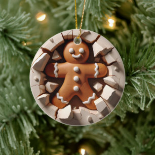 Gingerbread Man 3D-Effekt Nicht zutreffend 3D Keramik Ornament