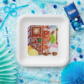 GINGERBREAD MAN 9" Square Paper Teller (Party)